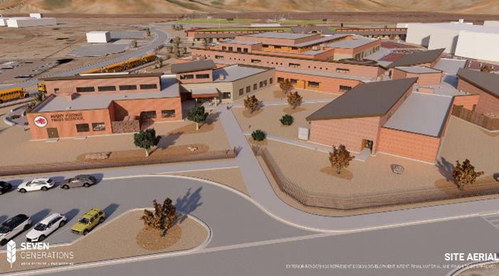 Digital rendering of school campus. 