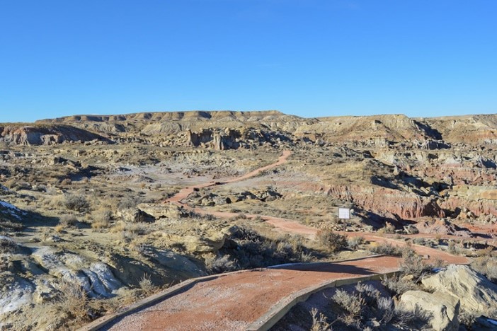 Accessible trail through desert landscape. 