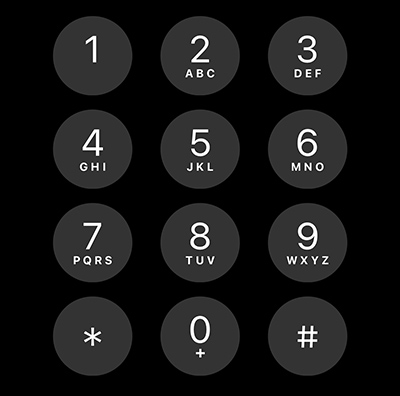 Key pad on a mobile phone