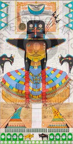 Terrance Guardipee, Ledger Art, Yellow Hawk Woman