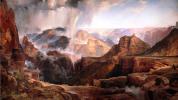 Oil painting of the Chasm of the Colorado by Thomas Moran (1837-1926), 1873-1874, oil on canvas mounted on aluminum 