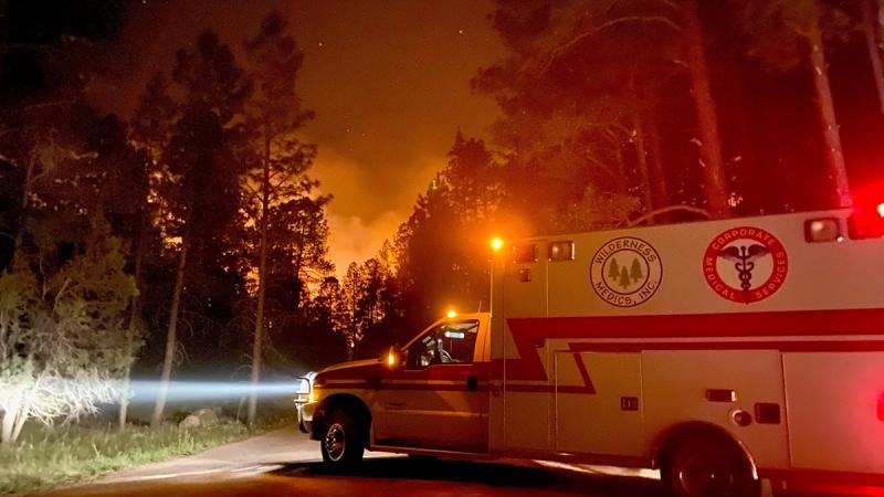 Photo showing medical support on the 2020 Tadpole Fire. 