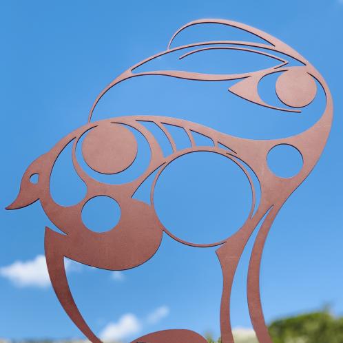 "Prairie Runner." Steel sculpture 36”x 38”. © Sean Rising Sun Flanagan. 