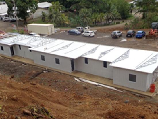 Construction in progress of COVID-19 quarantine facilities in Kosrae, Federated States of Micronesia