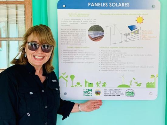 DOI Secretary Haaland visits a DOI-ITAP-funded renewable energy system in Panama.