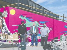 Blackfeet artists Louis Still Smoking and John Pepion © John McGill