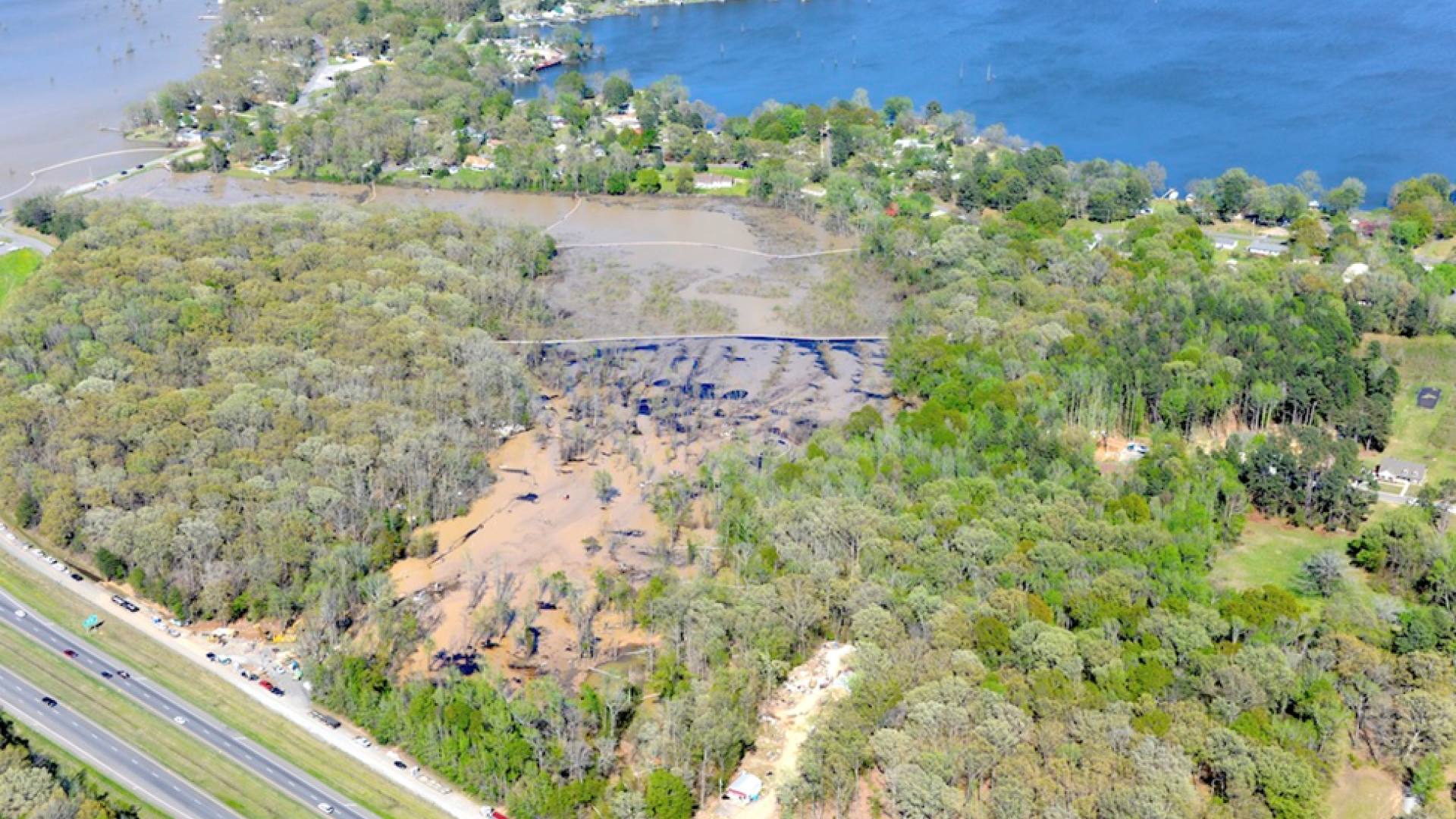 ORDA Aerial view of Mayflower Pegasus Pipeline Spill