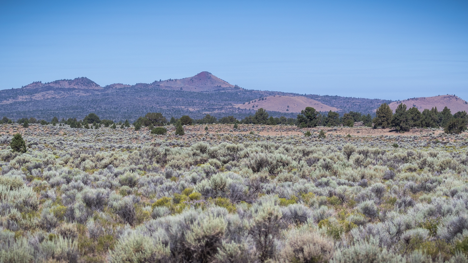 View of Lava Mountain and Twin Buttes in the Squaw Ridge Lava Bed Wilderness Study Area.