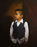 A painting by Benjamin Blackstar, Kiowa, entitled "Son" © 2017