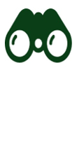 A green icon displaying a set of binoculars