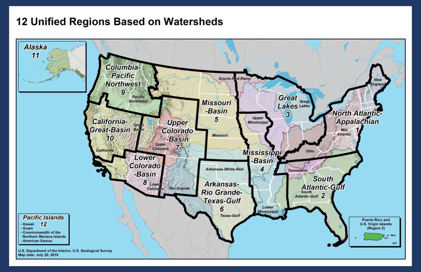 Final 12 Draft Unified Regions Based On Watersheds 7 20 2018 