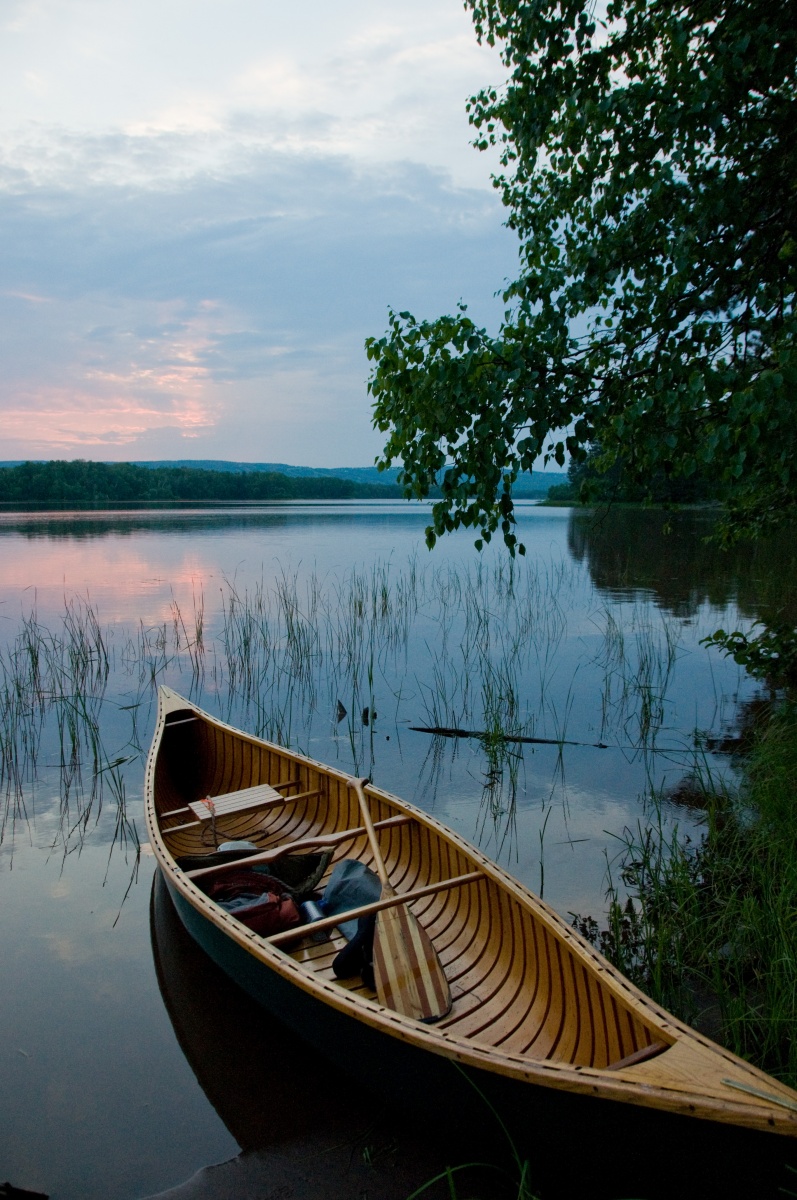 Canoe on a bank of the St. Louis River, Wisconsin