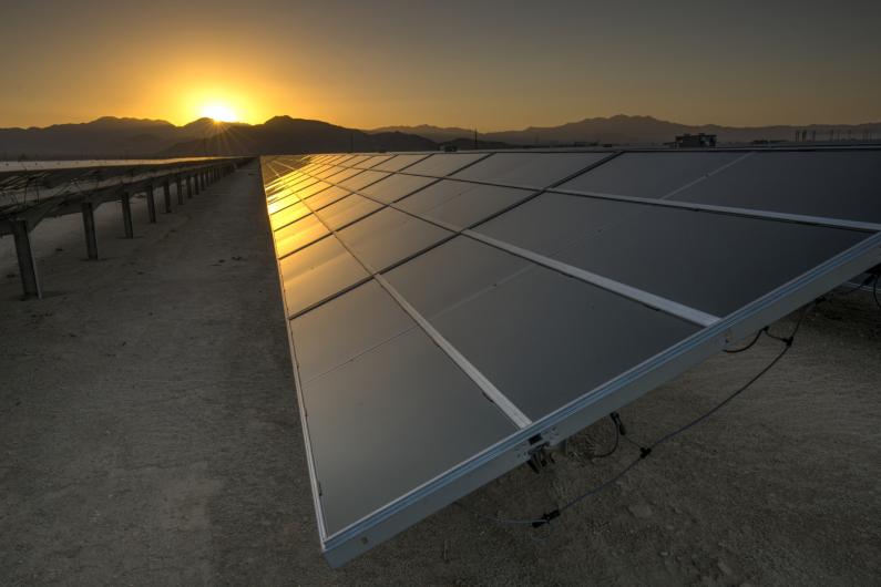 Photo courtesy of Tom Brewster Photography. Solar panels in the California desert.