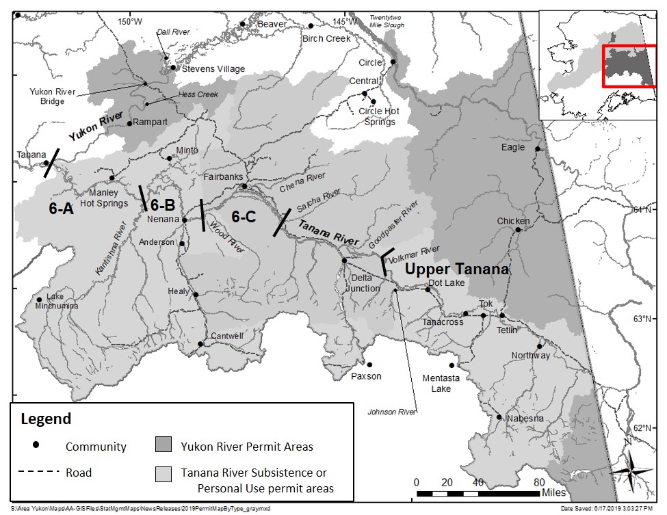 Figure 2. Permit Areas of the Yukon River drainage. 